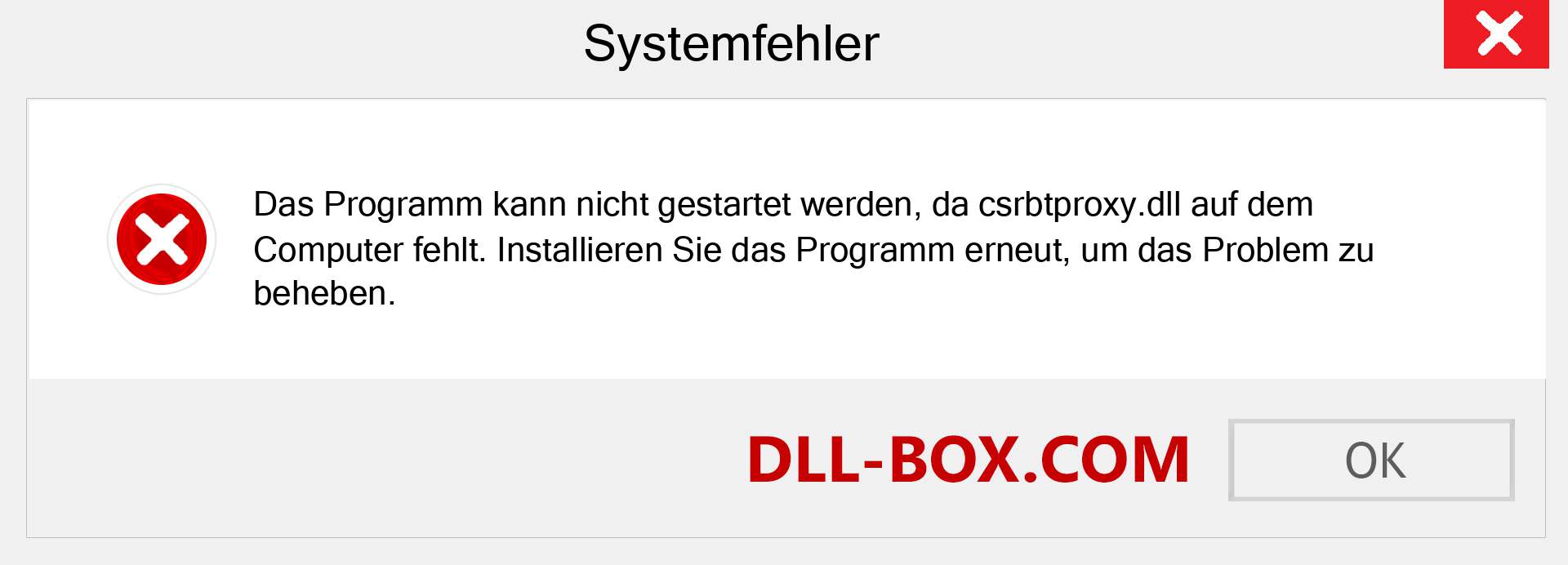 csrbtproxy.dll-Datei fehlt?. Download für Windows 7, 8, 10 - Fix csrbtproxy dll Missing Error unter Windows, Fotos, Bildern